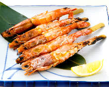 Salted and grilled shrimp