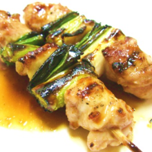 Negima (green onion pieces and chicken)