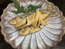 Marinated fried fish in vinegar sauce (Nanban-zuke)