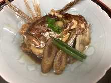 Simmered bony parts of seabream