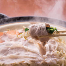 Steamed pork, pork shabu-shabu