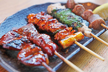 Assorted grilled chicken skewers, 5 kinds