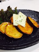 Fried and buttered sweet potato