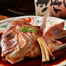 Simmered bony parts of seabream