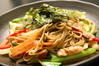 Spicy yakisoba noodles made with Japanese buckwheat