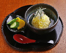 Rice ball tempura chazuke