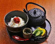 Ume chazuke (plum and rice with tea)