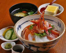 Seafood rice bowl