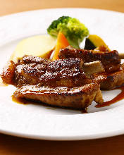 Pork spare ribs with teriyaki sauce