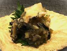 Whelk with wasabi dressing