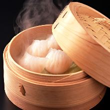 Steamed shrimp gyoza