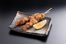 Chicken skin skewer