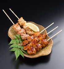 Assorted grilled skewers