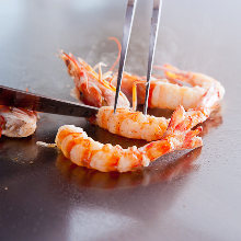 Salted and grilled Japanese tiger prawn