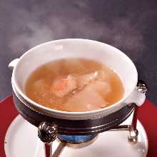 Shark fin soup with snow crab meat