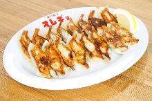 Grilled gyoza filled with perilla
