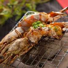 Grilled Shrimp with Sea Urchin Miso