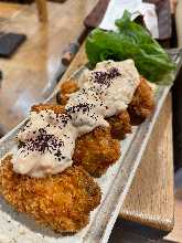 Fried Oysters with Plum Tartar Sauce