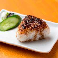Charcoal-grilled rice ball
