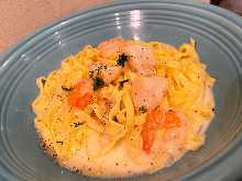 Scallop and Shrimp with Mentaiko Cream