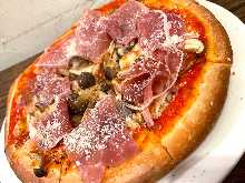 Pizza with Prosciutto and Porcini Mushrooms