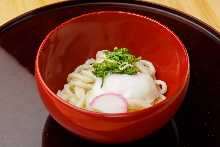 Udon soup with raw egg