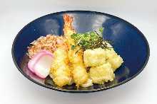 Chilled Udon with Shrimp, Mochi, and Sauce