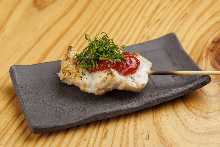 Chicken Tenderloin Skewers with Shiso and Plum Sauce