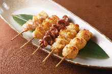 Assorted grilled chicken skewers, 5 kinds