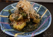 Seaweed-wrapped and fried fish paste tube