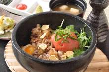 Hot stone rice bowl