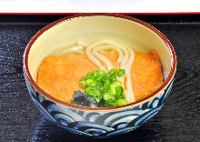 Wheat noodles with sweet fried tofu