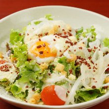 Caesar salad with slow-poached egg