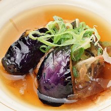 Deep-fried eggplant in broth