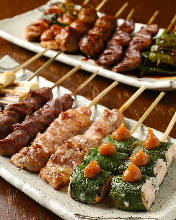 Assorted grilled chicken skewers, 8 kinds
