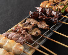 Assorted grilled skewers