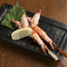 Salted and grilled Japanese tiger prawn