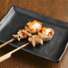 Grilled scallop skewer