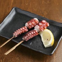 Grilled seafood skewer