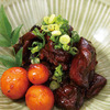 Stewed shamo offal