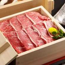 Beef steamed in a bamboo steamer