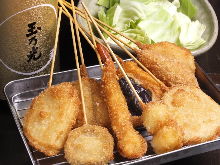 Assorted fried cutlet skewers, 10 kinds