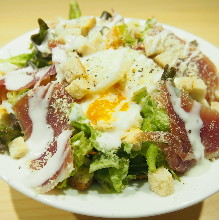 Caesar salad with slow-poached egg