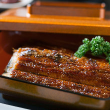 Eel served over rice in a lacquered box