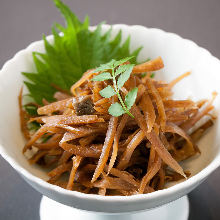 Kinpira gobo (braised burdock root and carrot)