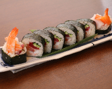 Seafood futomaki sushi rolls