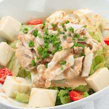 Tofu and whitebait sesame salad