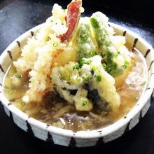 Tempura topped.Deep-fried tofu