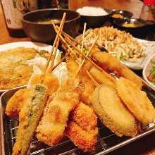 Assorted fried cutlet skewers, 5 kinds