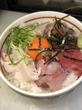 Sashimi and rice